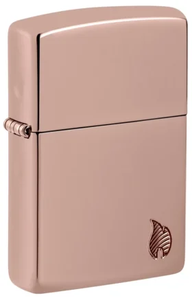Armor® finition polie brillante, motif flamme en or rose
