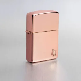 Armor® finition polie brillante, motif flamme en or rose