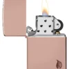 Armor® finition polie brillante, motif flamme en or rose