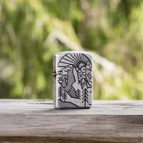 Armor® Motif de montagne argent antique