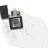 Black Crackle® Logo Zippo argenté
