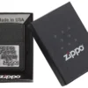 Black Crackle® Logo Zippo argenté