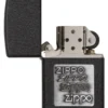 Black Crackle® Logo Zippo argenté