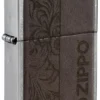 Emblème en cuir marron – Design zippo