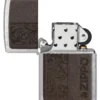 Emblème en cuir marron – Design zippo