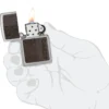 Emblème en cuir marron – Design zippo
