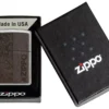 Emblème en cuir marron – Design zippo