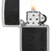 Emblème en cuir noir – Motif zippo Emblème en cuir noir – Motif zippo
