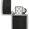 Emblème en cuir noir – Motif zippo Emblème en cuir noir – Motif zippo