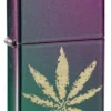 Feuille de cannabis irisée