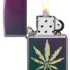 Feuille de cannabis irisée