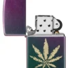 Feuille de cannabis irisée