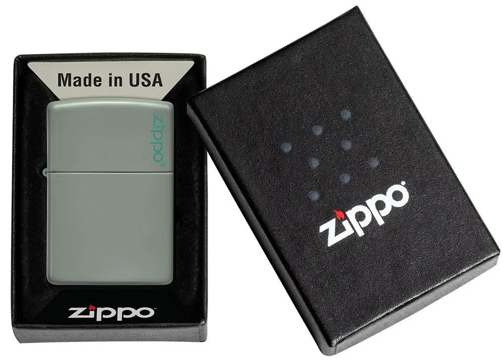 Logo Zippo Classic couleur sauge Logo Zippo Classic couleur sauge