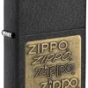 Logo Zippo doré « Black Crackle® »