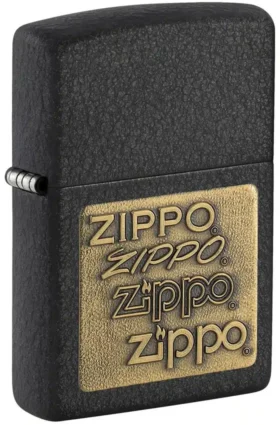 Logo Zippo doré « Black Crackle® »