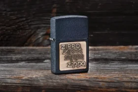 Logo Zippo doré « Black Crackle® »