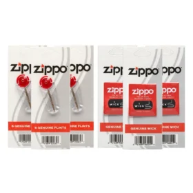 Lot combiné pierre à feu et mèche zippo