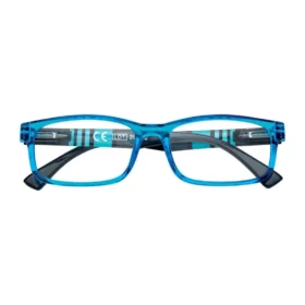 Lunettes de lecture à branches rayées – Bleu