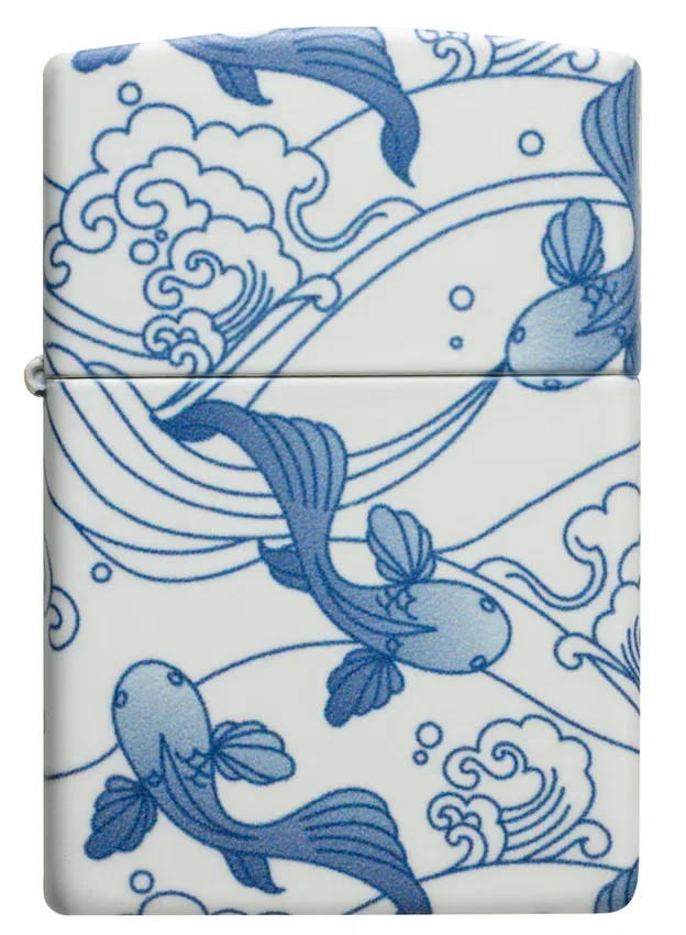 Motif « carpes koï » en porcelaine Motif « carpes koï » en porcelaine