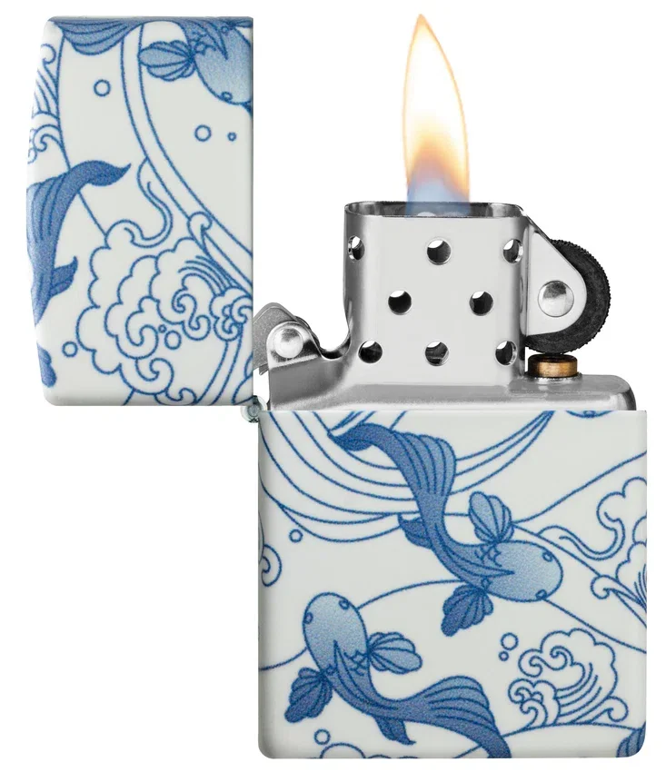 Motif « carpes koï » en porcelaine Motif « carpes koï » en porcelaine