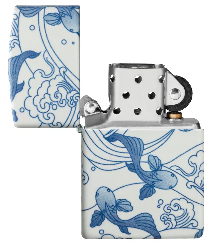 Motif « carpes koï » en porcelaine Motif « carpes koï » en porcelaine