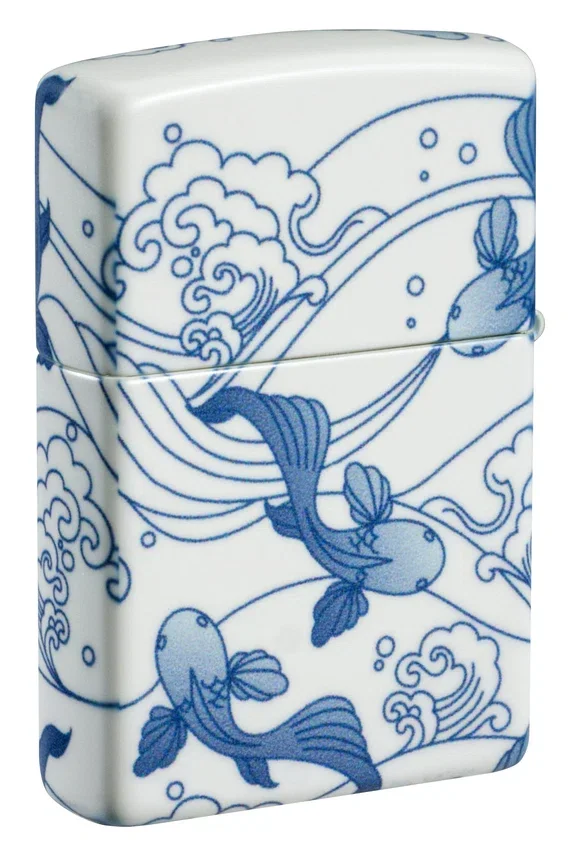 Motif « carpes koï » en porcelaine Motif « carpes koï » en porcelaine