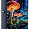 Motif « champignons » sous lumière noire