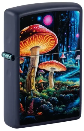 Motif « champignons » sous lumière noire