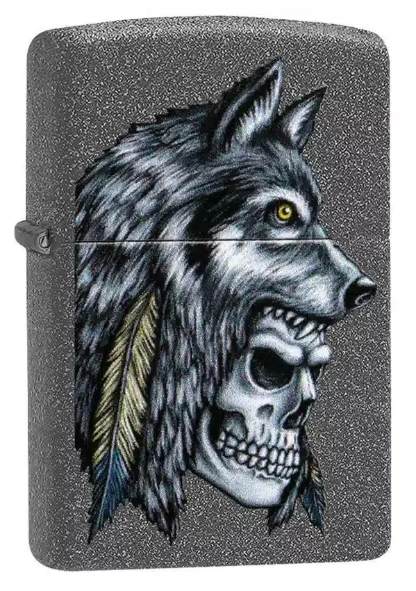 Motif « Crâne de loup et plume » Motif « Crâne de loup et plume »