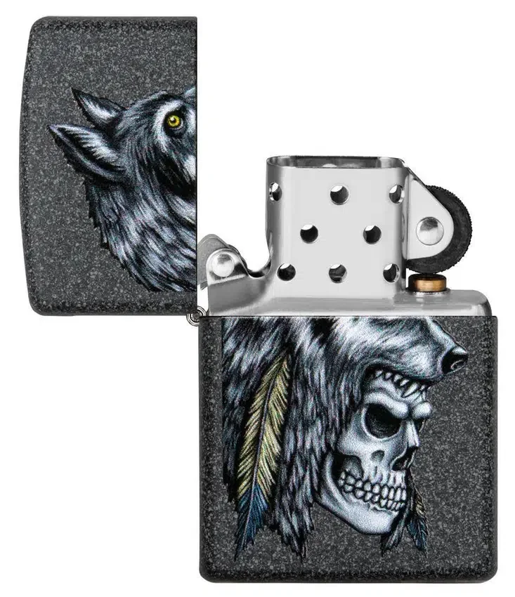 Motif « Crâne de loup et plume » Motif « Crâne de loup et plume »
