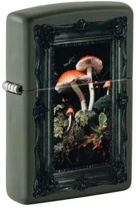 Motif de champignons encadré