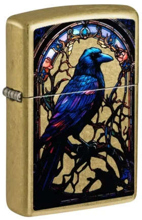Motif de corbeau en vitrail
