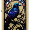 Motif de corbeau en vitrail