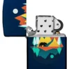 Motif géométrique représentant un ours et des montagnes