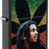 Motif représentant la silhouette de Bob Marley sur une feuille
