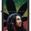 Motif représentant la silhouette de Bob Marley sur une feuille