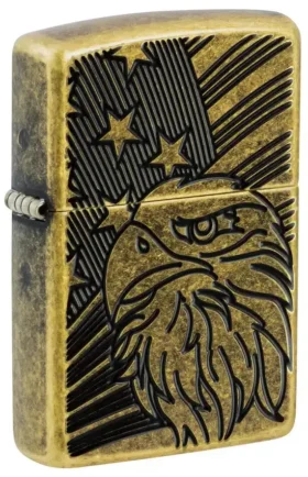 Motif représentant un aigle et un drapeau