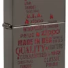 Motif typographique représentant la flamme zippo