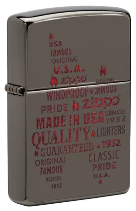 Motif typographique représentant la flamme zippo
