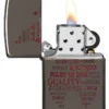 Motif typographique représentant la flamme zippo