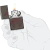 Motif typographique représentant la flamme zippo