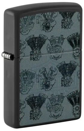 Motifs de moteurs Harley-Davidson® sous lumière noire