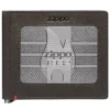 Portefeuille en cuir moka – Motif plaque métallique zippo 1932