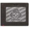 Portefeuille en cuir moka – Motif « Spade Skull » sur plaque métallique