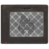Portefeuille en cuir moka – Motif « zippo flame » sur la plaque métallique