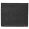 Portefeuille en cuir noir – Motif de plaque métallique en forme d’ancre