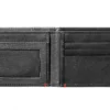 Portefeuille en cuir noir – Motif de plaque métallique en forme d’ancre