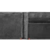 Portefeuille en cuir noir – Motif de plaque métallique en forme d’ancre