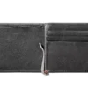Portefeuille en cuir noir – Motif de plaque métallique en forme d’ancre