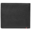 Portefeuille en cuir noir – Motif de plaque métallique en forme d’ancre